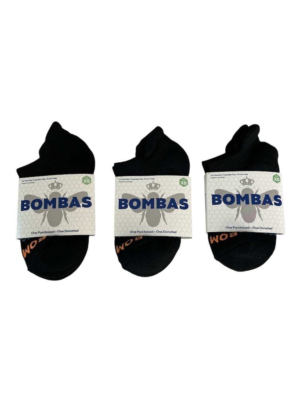 Bombas women's No-Show Athletic Socks in Black (3-Pack)